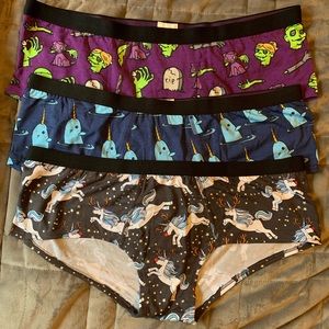 UNWORN Three pair of MeUndies Cheeky Briefs, sz L